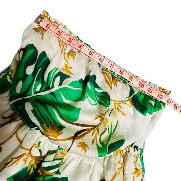 The Webster at Target Green and White Palm Print Strapless Maxi Dress size Small - Picture 12 of 16